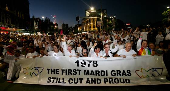 The original Sydney Mardi Gras participants at the 30th anniversary parade in 2008 (Image: AAP/Jane Dempster)
