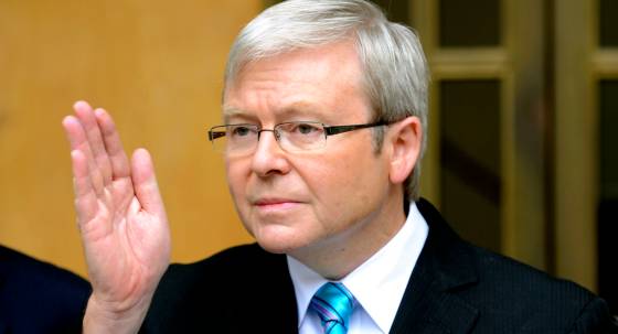 Then prime minister Kevin Rudd in 2009 (Image: AAP/Alan Porritt)