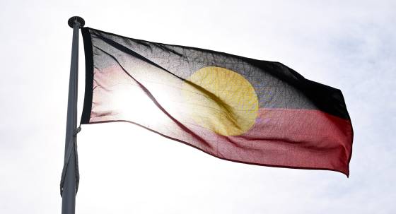 An Aboriginal flag in Canberra (Image: AAP/Lukas Coch)