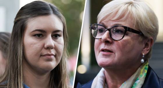 Brittany Higgins and Senator Linda Reynolds (Images: AAP)