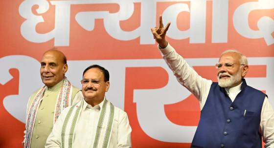 Indian PM Narendra Modi celebrates his reelection (Sipa USA/Raj K Raj/Hindustan Times)