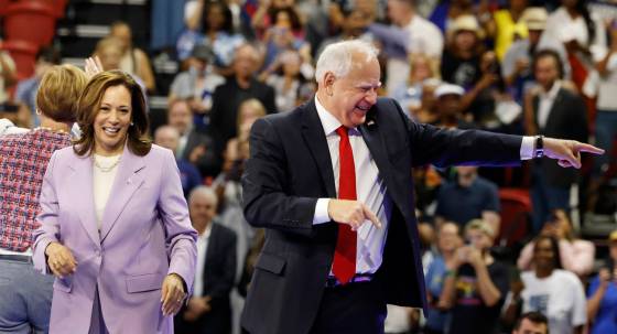 US Vice President Kamala Harris and her running mate Tim Walz (Image: EPA/Bizuayehu Tesfaye)