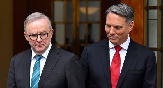 Defence Minister Richard Marles and Anthony Albanese (Image: AAP/Lukas Coch)