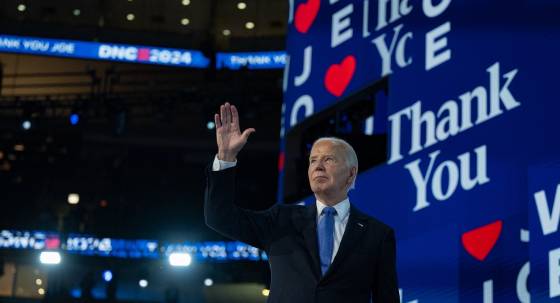 Joe Biden at the 2024 Democratic National Convention in Chicago (Image: Gordon Annabelle/CNP/ABACA)