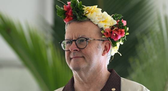 Anthony Albanese at the Pacific Islands Forum in Tonga (Image: AAP/Lukas Coch)