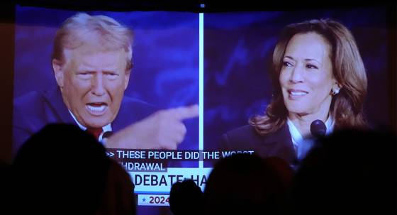 Donald Trump and Kamala Harris during the presidential debate