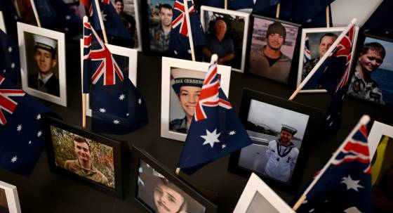 Portraits of ADF personnel who lost their lives to suicide (Image: AAP/Bianca De Marchi)