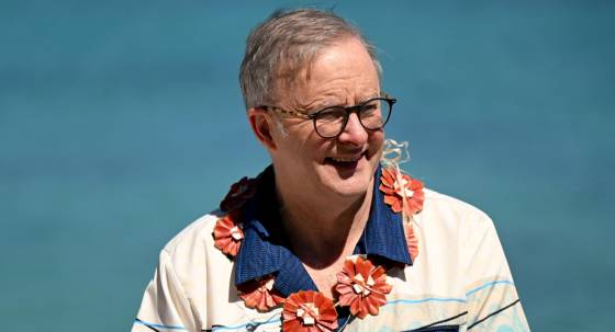 Anthony Albanese at the 53rd Pacific Islands Forum (Image: AAP/Lukas Coch)