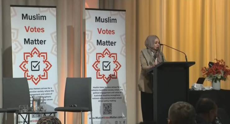 The Muslim Votes Matter campaign launch (Image: SBS World News)