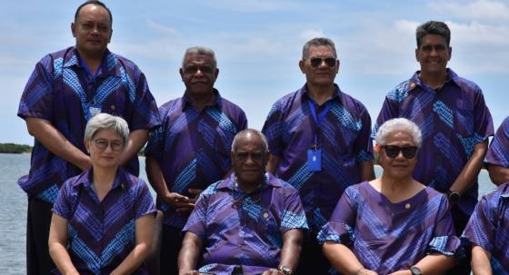 Penny Wong with Pacific island leaders at the 2023 Pacific Islands Forum (Image: AAP/Ben McKay)