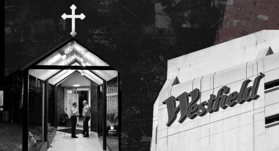 Christ the Good Shepherd Church in Wakeley, and the Westfield Bondi Junction shopping centre, Sydney (Images: AAP/Private Media)