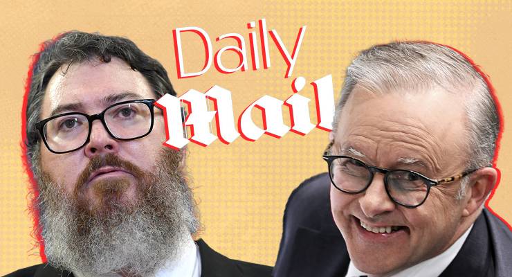 George Christensen, Anthony Albanese and the Daily Mail logo (Images: AAP/Daily Mail)