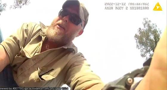 Wieambilla shooter Gareth Train recorded by a police body camera (Image: AP/QUEENSLAND DEPARTMENT OF JUSTICE)